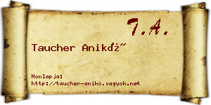 Taucher Anikó névjegykártya